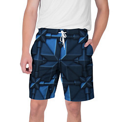 Шорты на шнурке мужские Синяя объёмная броня киборга, цвет: 3D-принт