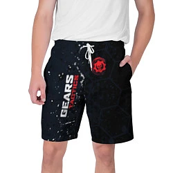 Мужские шорты Gears of War красно-белой лого на темном фоне