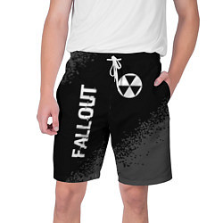 Шорты на шнурке мужские Fallout glitch на темном фоне: надпись, символ, цвет: 3D-принт
