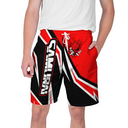 Мужские шорты Samurai - Киберпанк 2077 - Красный спорт