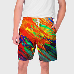 Шорты на шнурке мужские Неоновый градиент красок, цвет: 3D-принт