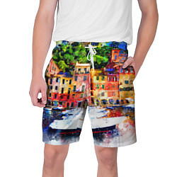 Шорты на шнурке мужские Картина красочный город, цвет: 3D-принт