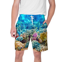 Шорты на шнурке мужские Дно морское, цвет: 3D-принт
