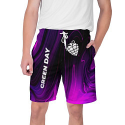 Шорты на шнурке мужские Green Day violet plasma, цвет: 3D-принт