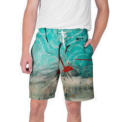Шорты на шнурке мужские Абстрактные песок и небо с красками, цвет: 3D-принт