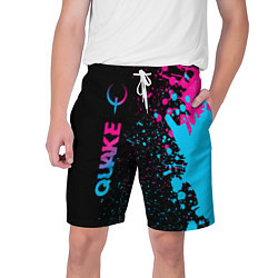 Шорты на шнурке мужские Quake - neon gradient: по-вертикали, цвет: 3D-принт