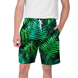 Шорты на шнурке мужские Тропические растения - текстура, цвет: 3D-принт