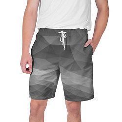 Шорты на шнурке мужские Серый геометрический объёмный паттерн, цвет: 3D-принт