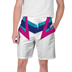 Шорты на шнурке мужские FIRM белый спортик, цвет: 3D-принт