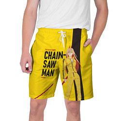 Шорты на шнурке мужские Человек-бензопила - Пауэр, цвет: 3D-принт