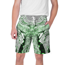 Шорты на шнурке мужские Зеленый узор, цвет: 3D-принт