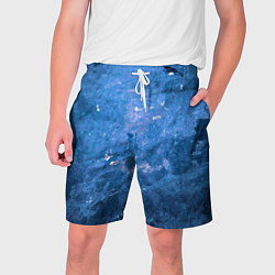 Шорты на шнурке мужские Тёмно-синяя абстрактная стена льда, цвет: 3D-принт