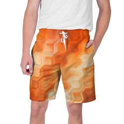 Шорты на шнурке мужские Золотисто-оранжевый туманный паттерн, цвет: 3D-принт