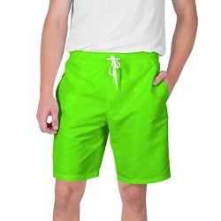 Шорты на шнурке мужские Кислотный зеленый, цвет: 3D-принт