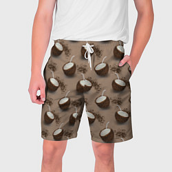 Шорты на шнурке мужские Кокос и шоколад - паттерн, цвет: 3D-принт