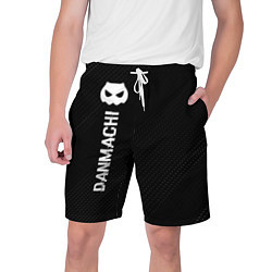Мужские шорты DanMachi glitch на темном фоне: по-вертикали