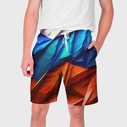 Мужские шорты Российский флаг на скале