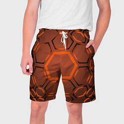 Шорты на шнурке мужские Оранжевая техноброня, цвет: 3D-принт