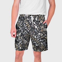 Шорты на шнурке мужские Зеркальные пластины - паттерн, цвет: 3D-принт
