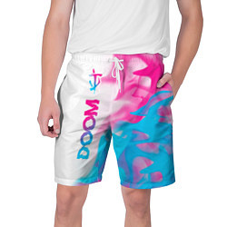 Шорты на шнурке мужские Doom neon gradient style: по-вертикали, цвет: 3D-принт