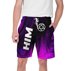 Шорты на шнурке мужские HIM violet plasma, цвет: 3D-принт