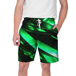 Шорты на шнурке мужские Зеленая неоновая абстракция, цвет: 3D-принт