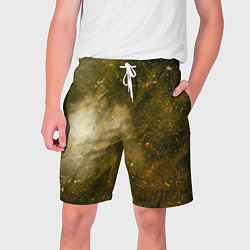 Шорты на шнурке мужские Золотистый туман и краски, цвет: 3D-принт