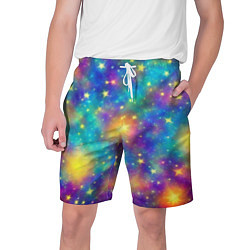 Шорты на шнурке мужские Звездный космос, сияющий волшебством, цвет: 3D-принт