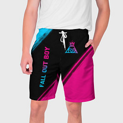 Мужские шорты Fall Out Boy - neon gradient: надпись, символ