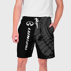 Мужские шорты Infiniti speed на темном фоне со следами шин: по-в