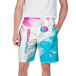 Шорты на шнурке мужские Daewoo neon gradient style: надпись, символ, цвет: 3D-принт
