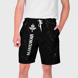 Мужские шорты Manowar glitch на темном фоне: по-вертикали