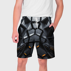 Шорты на шнурке мужские Объемная черная конструкция, цвет: 3D-принт
