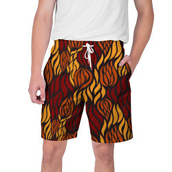 Шорты на шнурке мужские Hot Flames - паттерн, цвет: 3D-принт