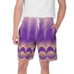 Шорты на шнурке мужские Фиолетовый градиент в полоску, цвет: 3D-принт