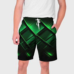 Шорты на шнурке мужские Зеленые неоновые плиты, цвет: 3D-принт
