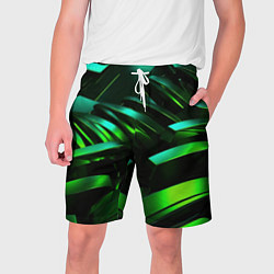 Шорты на шнурке мужские Dark green abstract, цвет: 3D-принт
