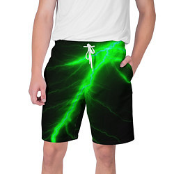 Шорты на шнурке мужские Зеленый разряд молнии, цвет: 3D-принт