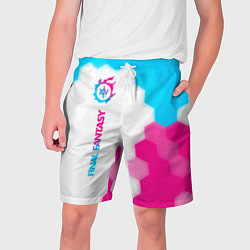 Шорты на шнурке мужские Final Fantasy neon gradient style: по-вертикали, цвет: 3D-принт
