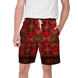 Шорты на шнурке мужские Красная шотландская клетка royal stewart, цвет: 3D-принт