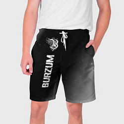 Мужские шорты Burzum glitch на темном фоне по-вертикали