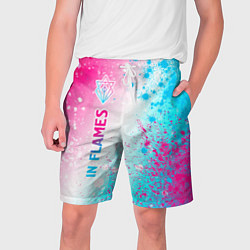 Шорты на шнурке мужские In Flames neon gradient style по-вертикали, цвет: 3D-принт