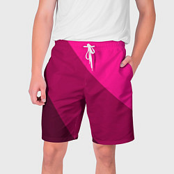 Шорты на шнурке мужские Широкие розовые полосы, цвет: 3D-принт