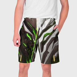 Шорты на шнурке мужские Броня адская и райская зелёная, цвет: 3D-принт