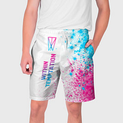 Мужские шорты Within Temptation neon gradient style по-вертикали