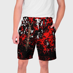 Шорты на шнурке мужские Красная иллюстрация киберпанк, цвет: 3D-принт