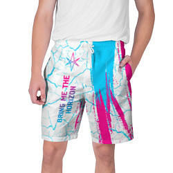 Шорты на шнурке мужские Bring Me the Horizon neon gradient style по-вертик, цвет: 3D-принт