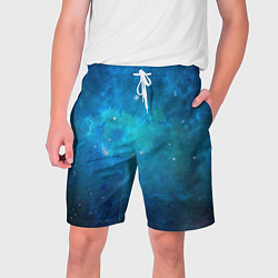 Шорты на шнурке мужские Голубой космос, цвет: 3D-принт