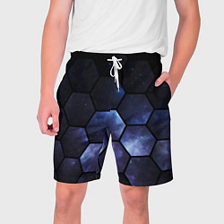 Шорты на шнурке мужские Космические соты - геометрия, цвет: 3D-принт