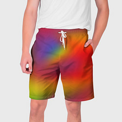 Шорты на шнурке мужские Цвета радуги радужный фон, цвет: 3D-принт